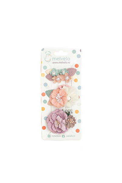 melvelo Set of 3 elegant flower hair clips for girls, - Bluebell