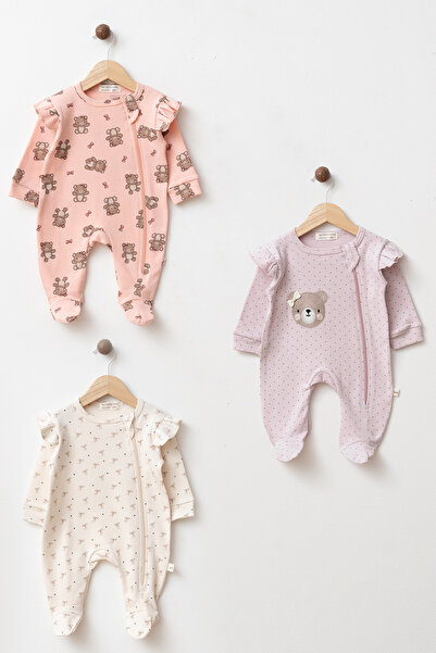 yukobaby bebeğiniz için en doğalı BEBEK %100 PAMUKLU NAKIŞLI AYICIKLI 3'LÜ PA...