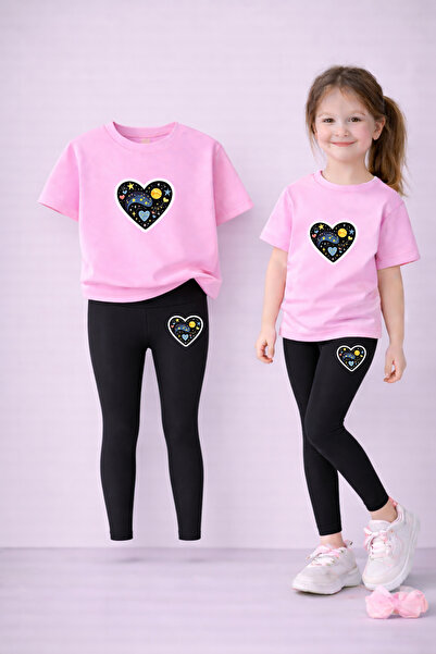 LORVEX Комплект за момичета с тениска и еластични клинчета Детски комплект 10...