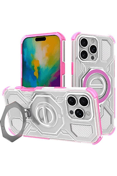 Techsuit Husa pentru iPhone 16 Pro Max - Carbon Shield PRO - Pink Transparent