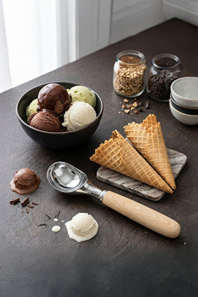 Ela&Elis Arvessa Bamboo Strappy Ice Cream Cookie Serving Spoon 18 cm