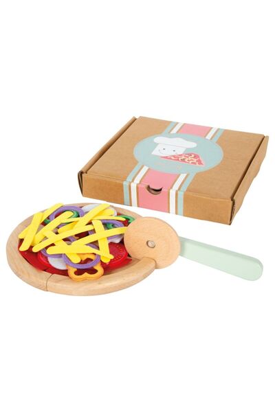 Small Foot Set de Pizza din Lemn pentru Copii, Joc de rol educativ, Small Foo...