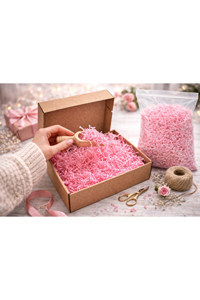 Doğahome Pembe Kırpık Kağıt 100 Gr – Hediye Kutusu Dolgu Kağıdı | Butik & E-Ticaret Paketleme Dolgu Malzemesi