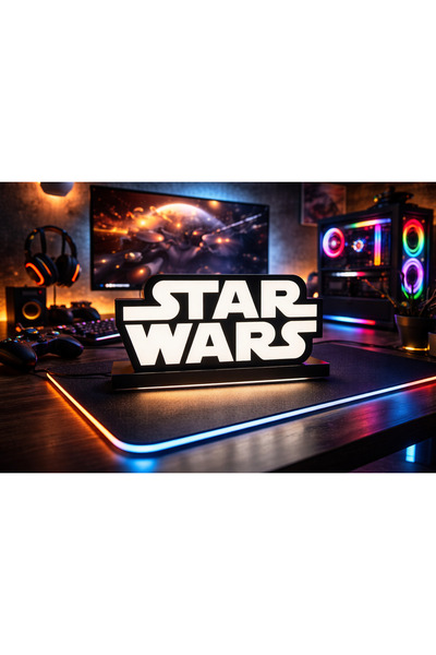 Bambu Lab Star Wars Işıklı LED Dekoratif Lamba – 3D Yazı Gamer Masaüstü Gece ...