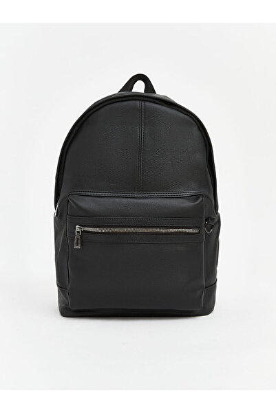 LC Waikiki Black Leather Look Men's Backpack