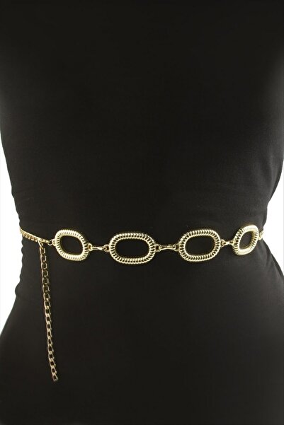 ZERO LAND Nrzsnt Oval Metal Chain Belt (142301) - Yellow