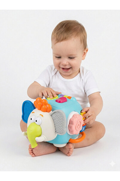 MAXY Jucarie Senzoriala Elefant Mammoth, Cub Interactiv Bebelusi 3 luni+, Mot...