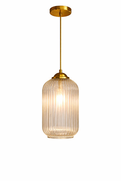 MINIMAL ETICARET VE BILGI TEKNOLOJILERI Lotus ONE Gold Chrome Sarkıt Cam Avize