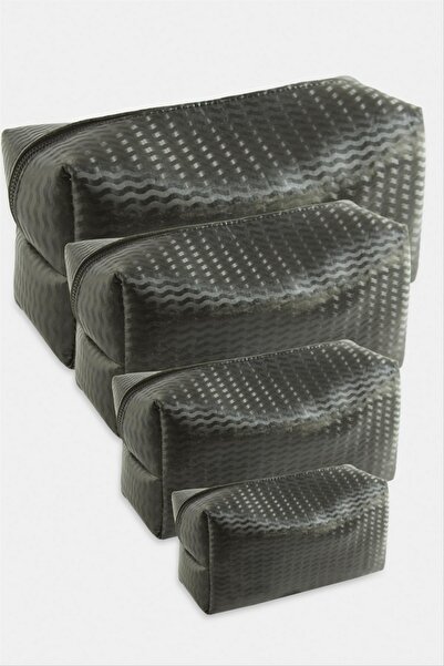 ZERO LAND NRZSNT 4 قطع من أدوات المكياج المحمولة باليد حقيبة سي (185501) - أسود