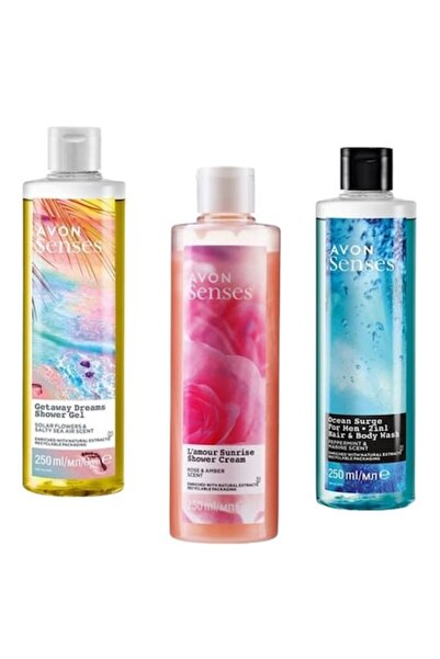 AVON Set de 3 geluri de duș Senses, Avon, 750 ml
