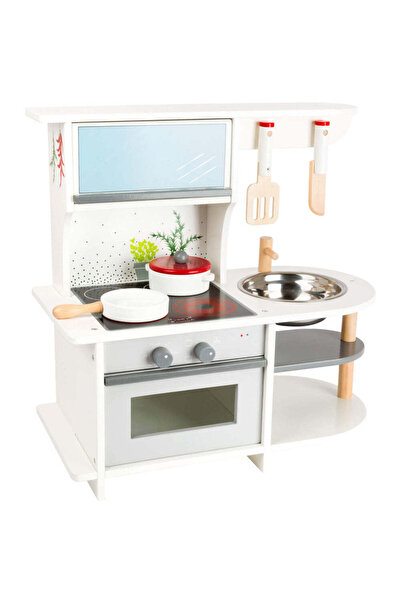 Small Foot Mini-Bucătărie compactă din lemn, Small Foot, cu accesorii, 3 ani+