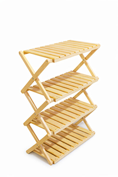 Ersöz ahşap Ahşap katlanır raf 4 katlı