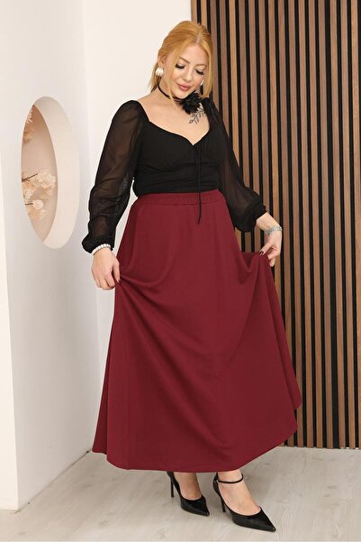 Siyezen Plus Size Modal Fabric Skirt with Elastic Waist
