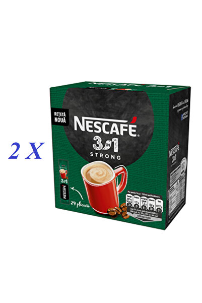 Nescafe 3in1 Strong Instant Coffee 24 x 14 g - 2 pcs