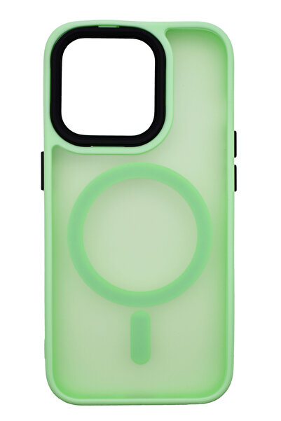 OEM Sheer Matte Magnetic Silicone Case for iPhone 15 Pro Mint Green