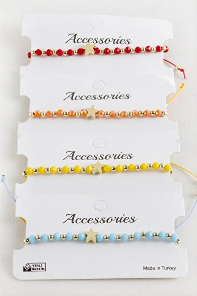 ZERO LAND سوار NRZSNT ستار كريستال بـ مكرمية خيوط (185201) - أصفر