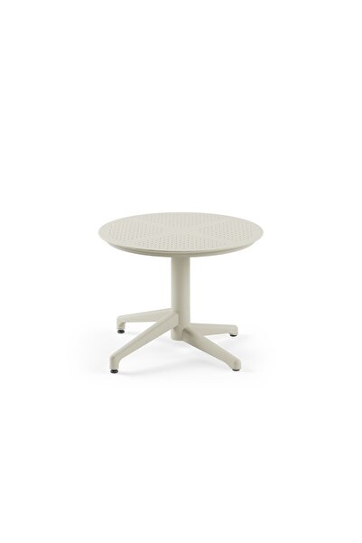 Tilia Moon Sehpa Q60 cm Bej - Bahçe, Balkon, Havuz Kenarı, Teras, Kafe, Resto...