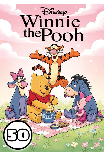 Disney Winnie the Pooh coloring book, 50 illustrations, A4