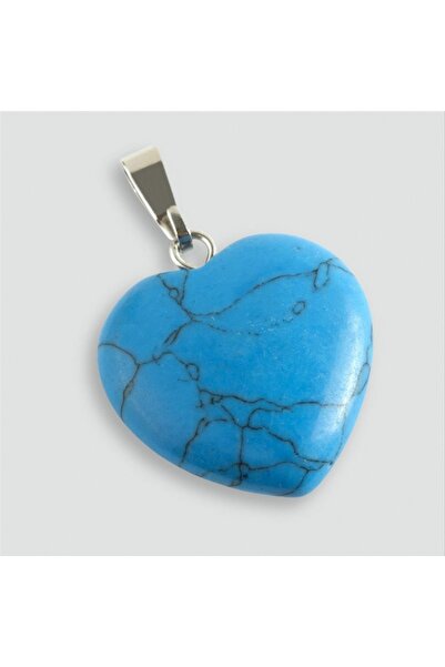 ZERO LAND قلادة من الحجر الطبيعي على شكل قلب باللون الفيروزي من NRZSNT (18581...