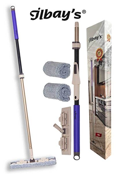 özgürce 360° Dönebilen Mikrofiber Ultra Mop Seti, Teleskopik Klipsli, Özel Kutu