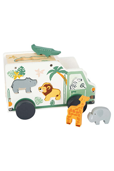 Small Foot Masinuță sortare forme cu animale din lemn, Small Foot, Safari, 12...