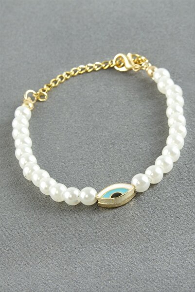 ZERO LAND Nrzsnt Eye Pearl Bracelet (185250) - White