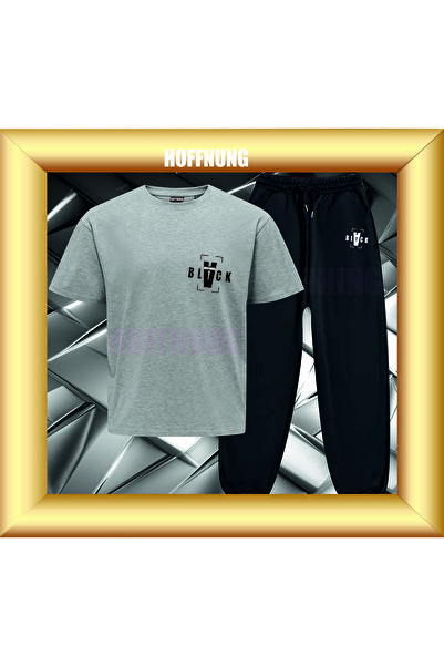 HOFFNUNG Unisex Casual Short Sleeve Set with Back Hoffning Print Outdoor Spri...