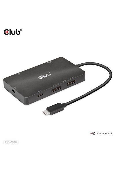 Club 3D CLUB3D USB Gen2 Type-C to Dual DisplayPort 4k60Hz 7-in-1 HUB