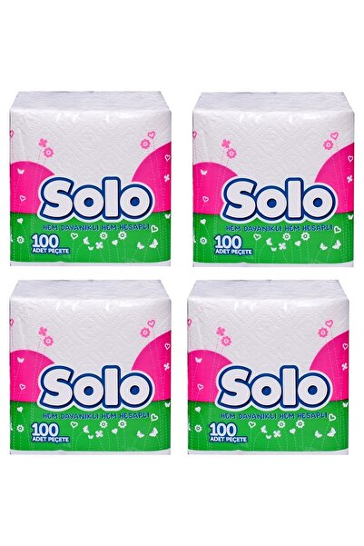Solo مناديل ورقية 100 قطعة 30 × 30 سم 4 عبوات