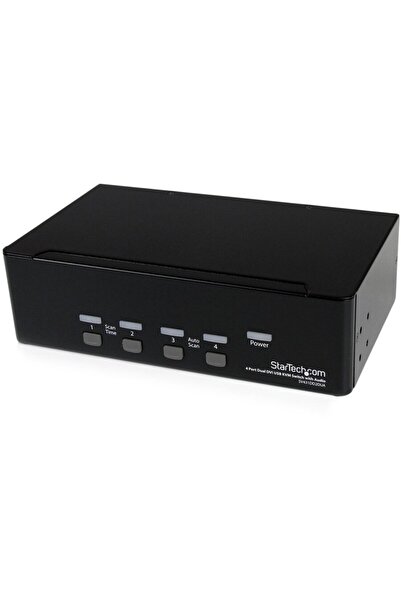 startech Comutator KVM USB DVI dual cu 4 porturi, audio și hub USB 2.0