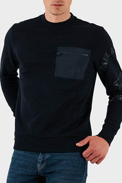 PAUL&SHARK Paul & Shark Cep Detaylı Bisiklet Yaka % 100 Pamuk Regular Fit Swe...