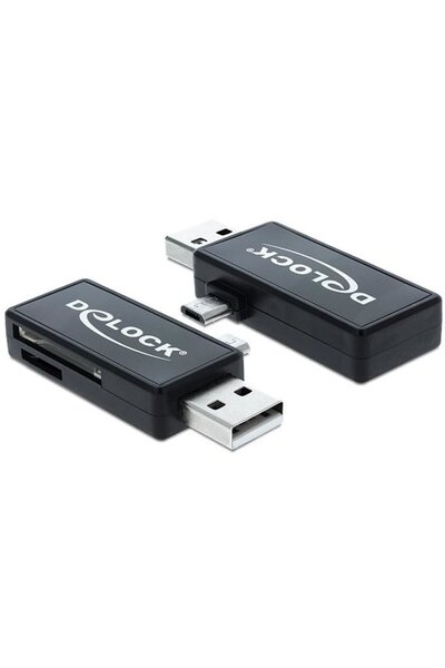 DELOCK Cititor de carduri Micro USB OTG + USB A mascul