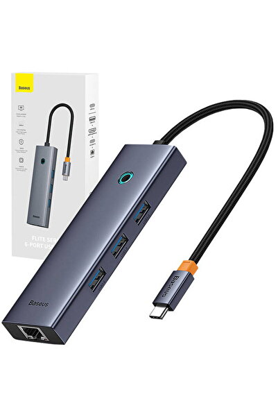 Baseus Hub 6 în 1 UltraJoy cu 6 porturi (USB-C la 1xHDMI4K@30Hz + 3xUSB 3.0 +...