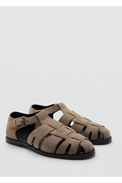 MANGO Man Süet deri bantlı sandalet