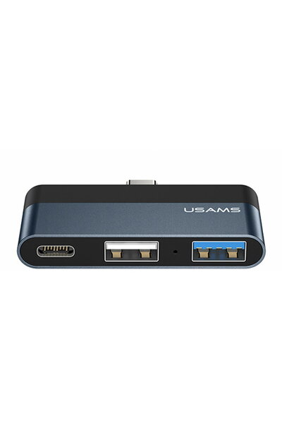 Usams Hub Type-C la 2xUSB, Type-C 60W - mini (US-SJ490) - Dark Gray