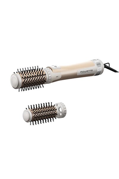 Rowenta Perie rotativă CF9523F0, 1000W 2 perii, rotație automată, uscare și coafare, bej