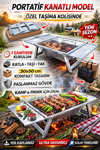Bayfırıns Kanatlı Katlanabilir Portatif Mangal
