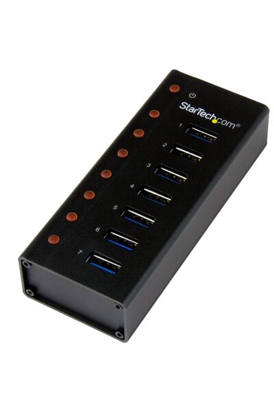 startech Hub USB 3.0 cu 7 porturi - Carcasă metalică montabilă pe desktop sau...
