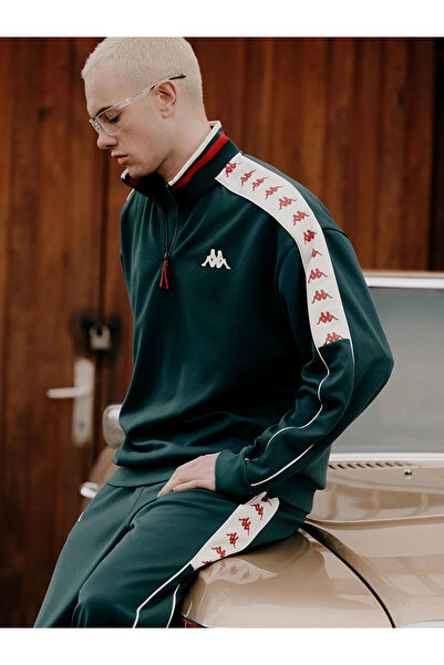 LC Waikiki Kappa Green Mock Neck Printed Unisex Sweatshirt from the Cc Collec...