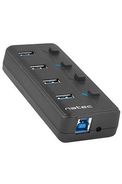 Natec HUB USB 3.0 MANTIS 2 4-PORTS WITH SWITCH+POWER SUPPLY