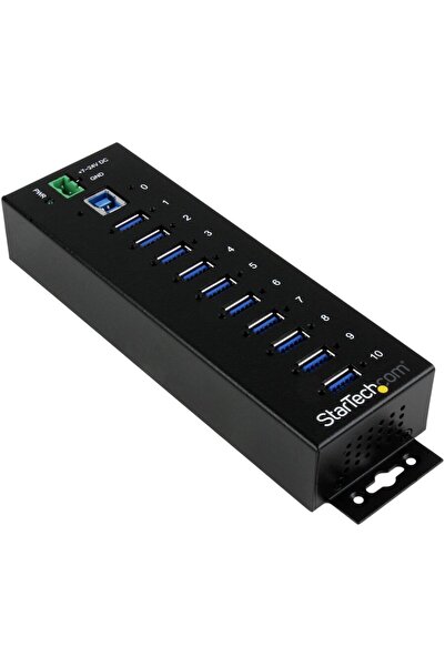 startech Hub USB 3.0 industrial cu 10 porturi, protecție ESD și supratensiune...