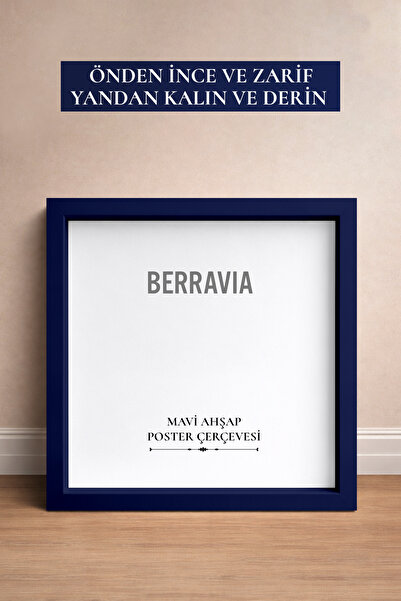 BERRAVIA Kalın Doğal Ahşap Çerçeveli Poster Çerçeve, Kare Çerçeve, Kalın Çerç...