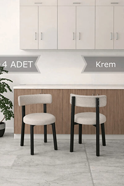 MEDA CONCEPT 4 Adet Bella Mutfak Balkon Salon Sandalyesi Hanedan Kumaş