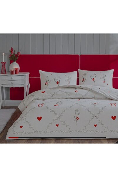 Taç Amoura Glowlu Ranforce Double Duvet Cover Set Red