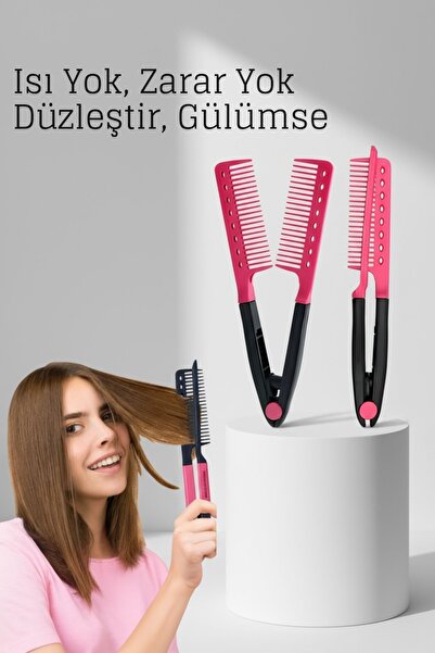 Creatividad Solutions Manuel V Tipi Keratin Saç Düzleştirici – Isısız, Tarakl...