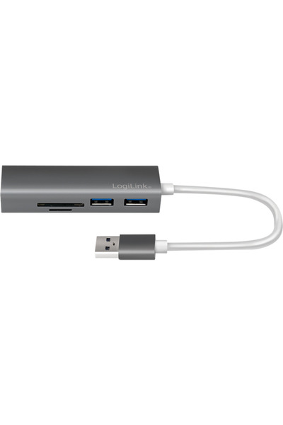 LogiLink UA0306, USB 3.0 x 3, Γκρι