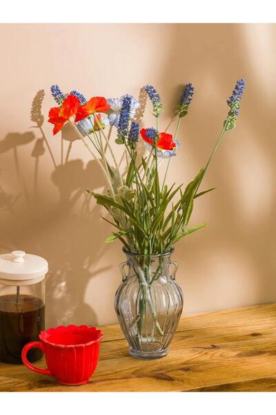 LC Waikiki Μπλε Διακοσμητικό Γυάλινο Βάζο 20 εκ. (S6)