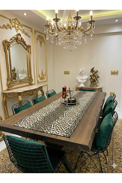 nf natural fabrica Duck Tok Fabric Leopard Table Runner