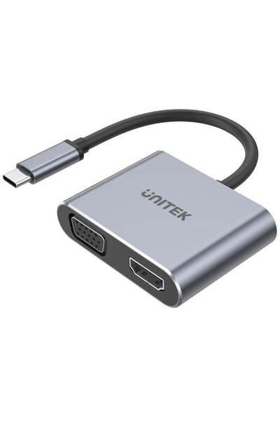 Unitek Hub de interfață D1049A USB 2.0 Tip-C 480 Mbit/s Argintiu