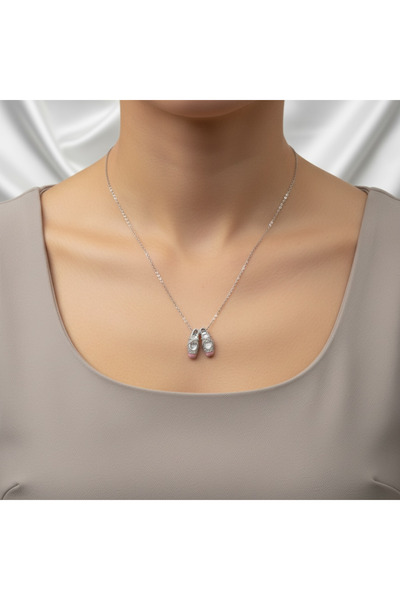 Mİ MİND Ballerina Shoe Steel Necklace